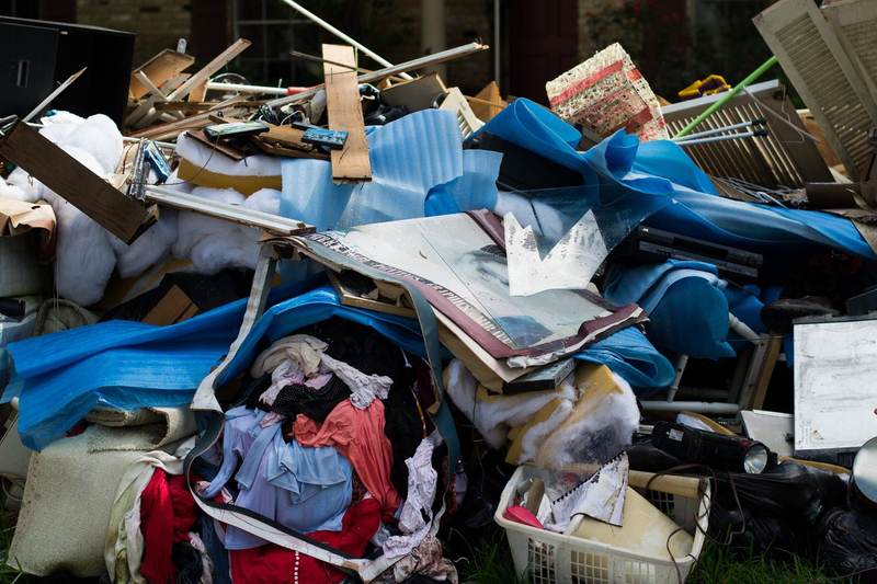 Household belongings pulled from a flooded home.