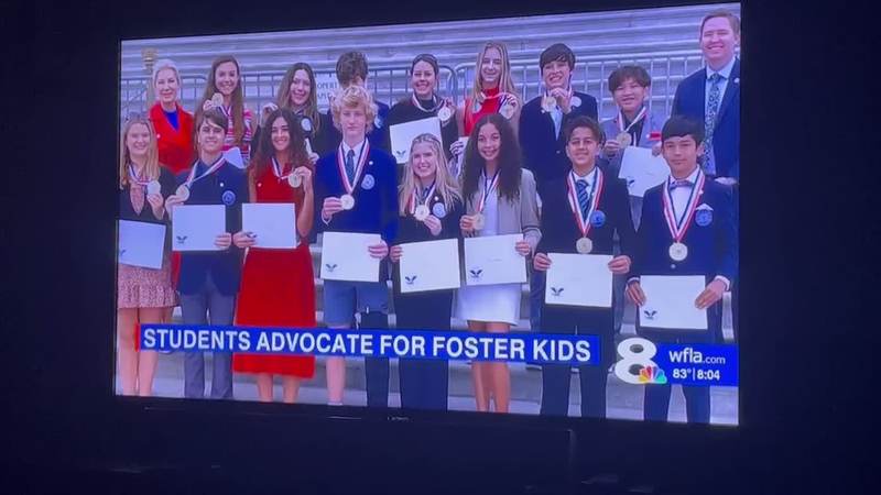 A WFLA segment titled Students Advocate for Foster Kids.