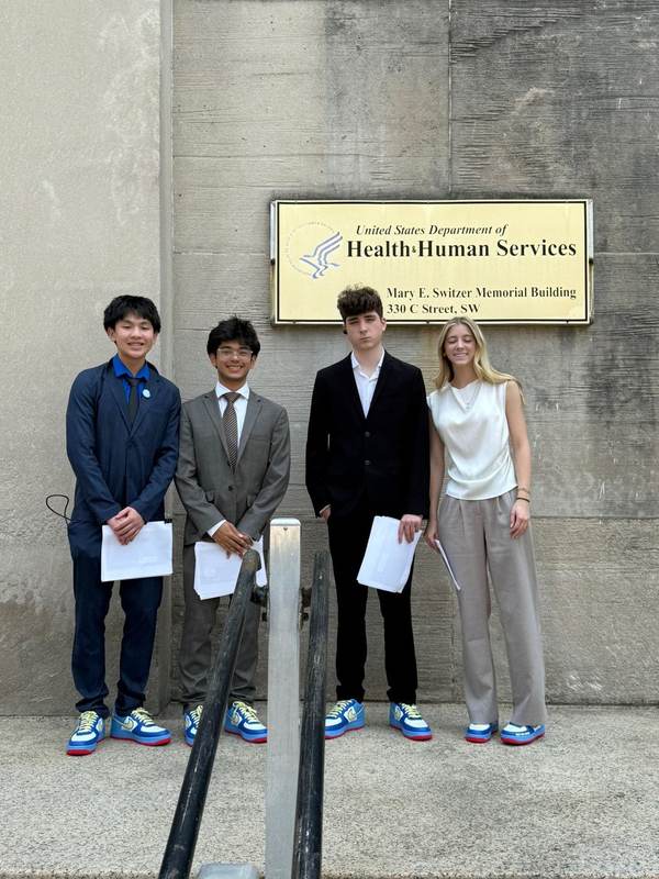 Students outside the Department of Health and Human Services.