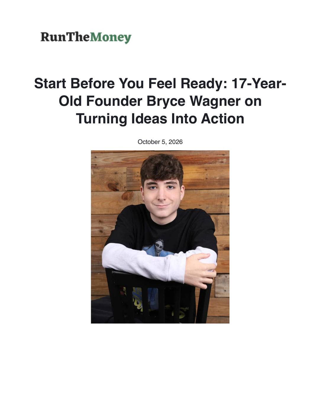 Page 1. Start Before You Feel Ready.
